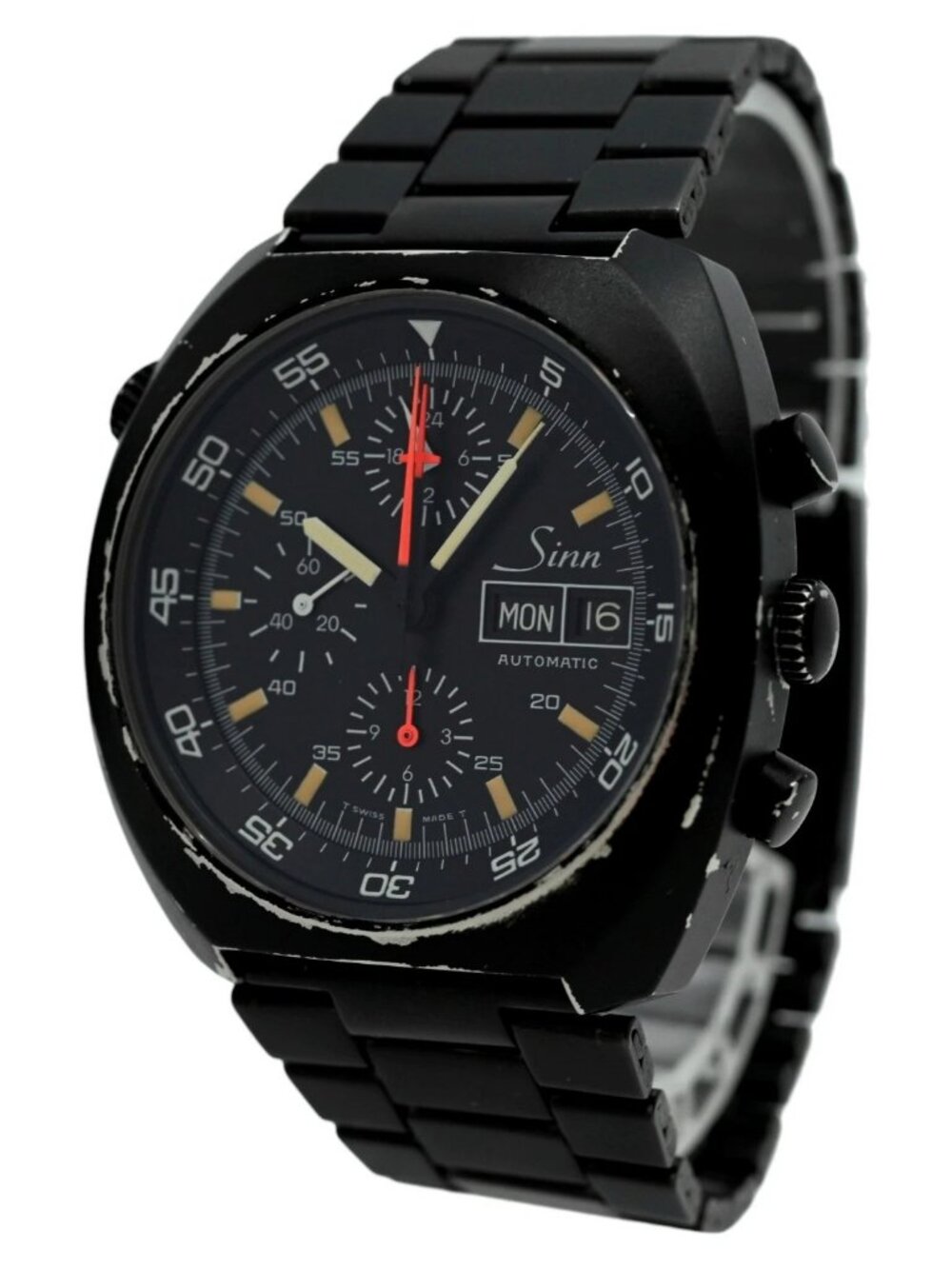 Sinn 43mm Men's Space Chronograph Autoamtic Black PVD Swiss Watch! Ref: 140/42!